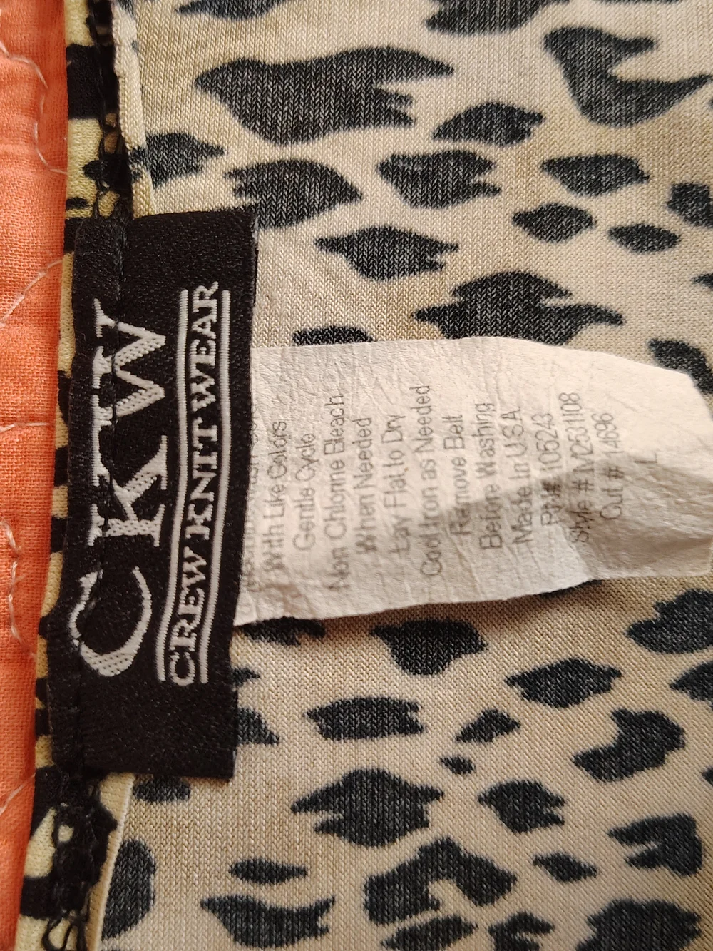 Calvin Klein Kids Leopard Print Pajama Top - Beige and Black